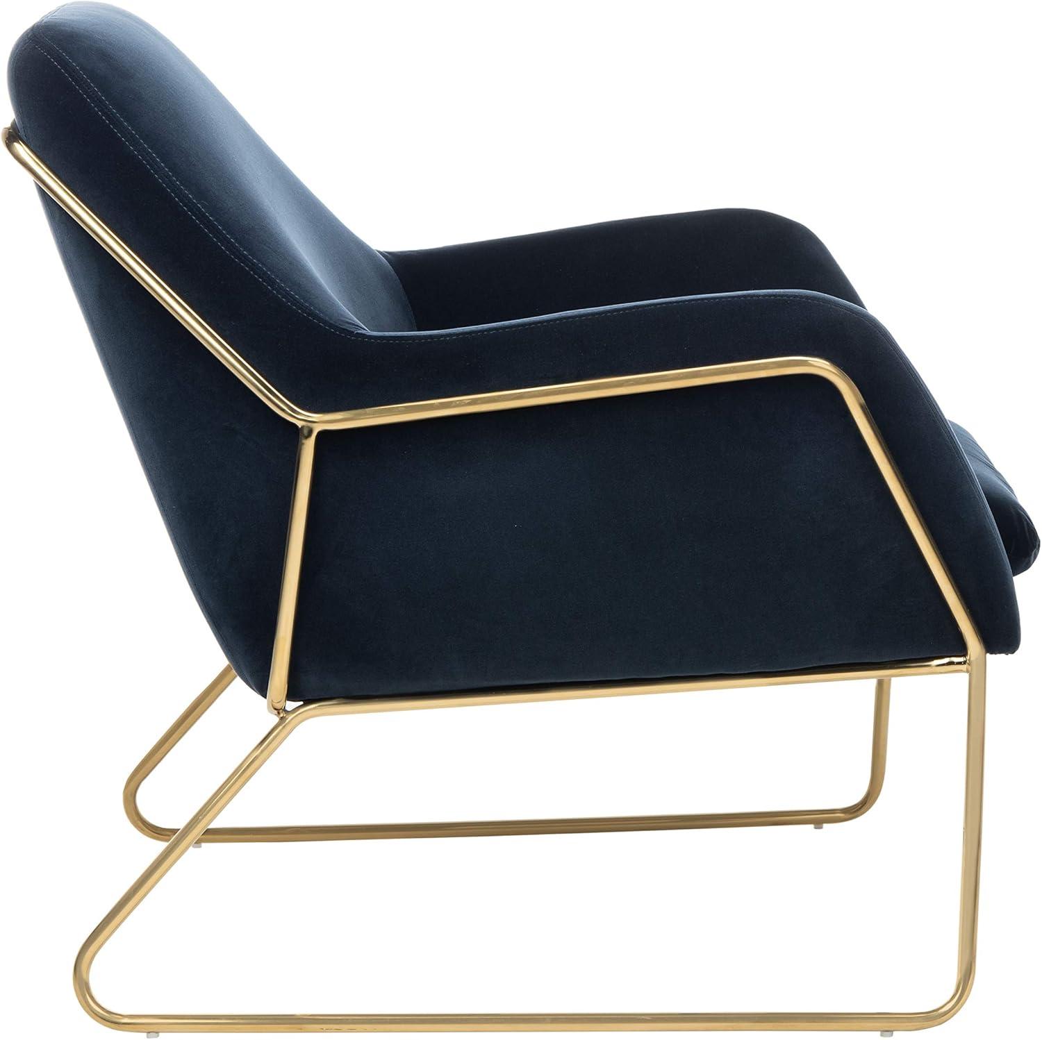 image:imageSafavieh Couture Home Misty Glam Navy Blue Velvet Accent ChairNavyGold