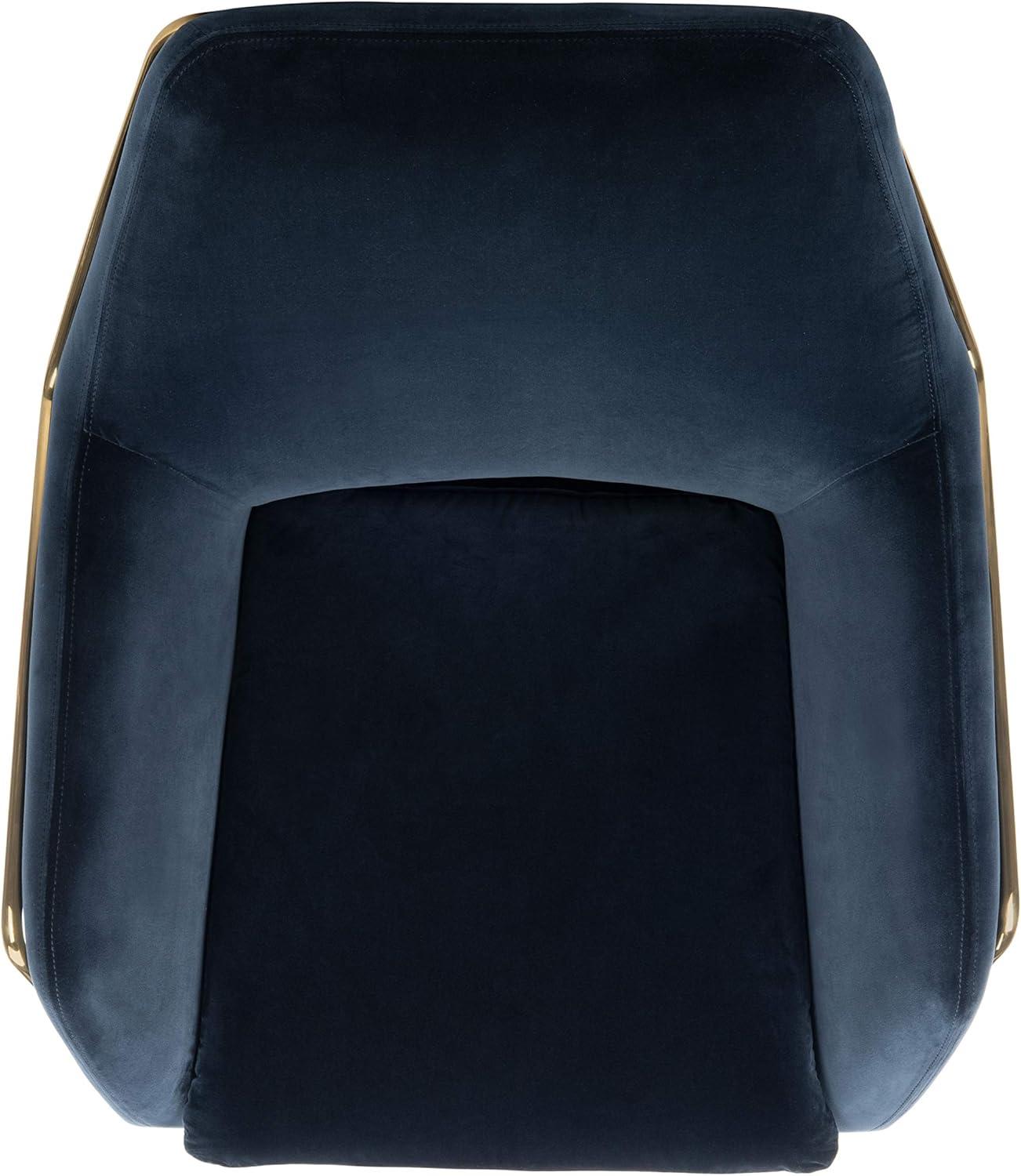 image:imageSafavieh Couture Home Misty Glam Navy Blue Velvet Accent ChairNavyGold