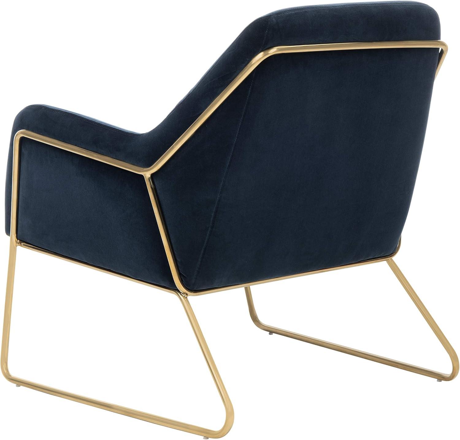 image:imageSafavieh Couture Home Misty Glam Navy Blue Velvet Accent ChairNavyGold
