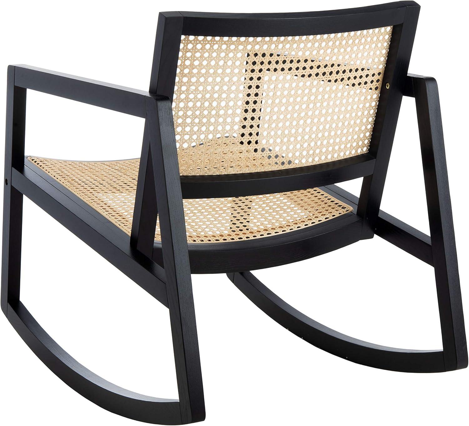 image:imageSafavieh Couture Perth Natural Rattan Rocking ChairBlack Natural