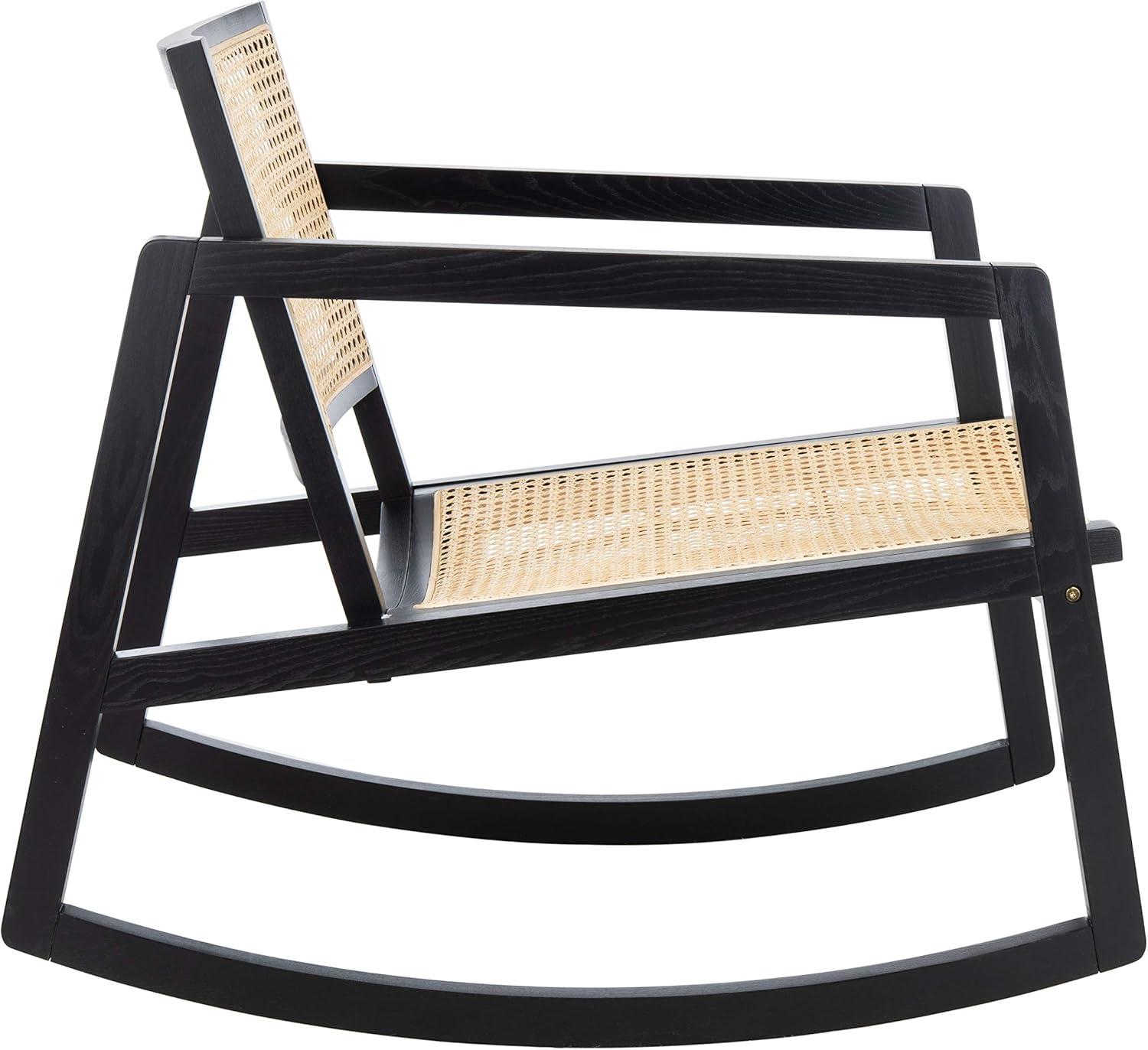 image:imageSafavieh Couture Perth Natural Rattan Rocking ChairBlack Natural