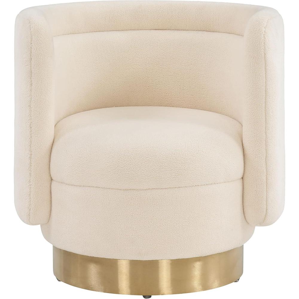 image:imageSAFAVIEH Couture Brynlee Swivel Accent ChairIvory Gold