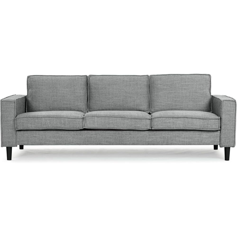 image:imageSAFAVIEH Couture Collection Kalyna 35 Seater Sofa Grey Modern Upholstered Polyester Fabric Couch with Square Arms amp Tapered Legs SFA2007BGrey