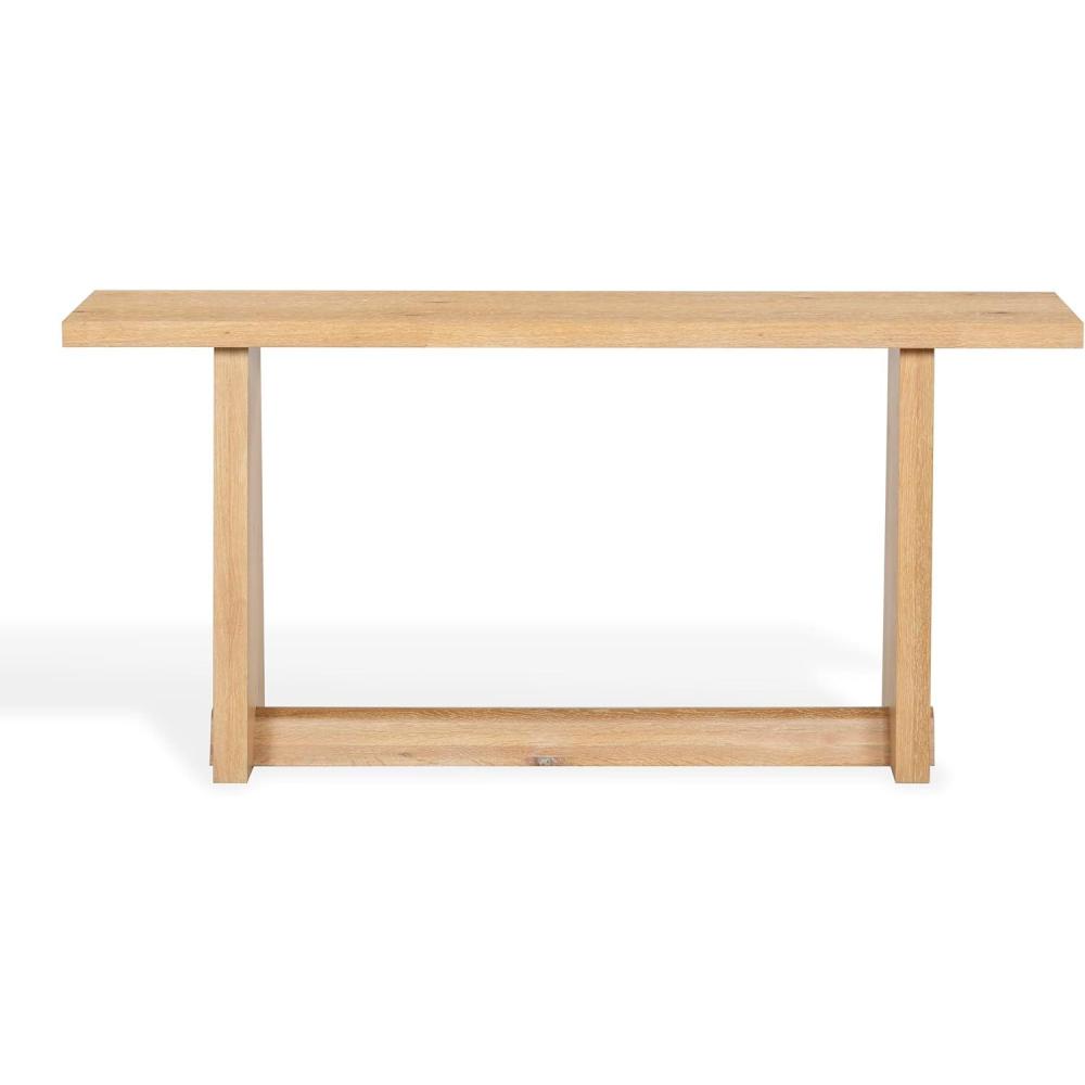 image:imageSAFAVIEH Couture Collection Maliq Natural Console Table Modern Entryway Accent Table with CleanLined Design SFV4272ANatural