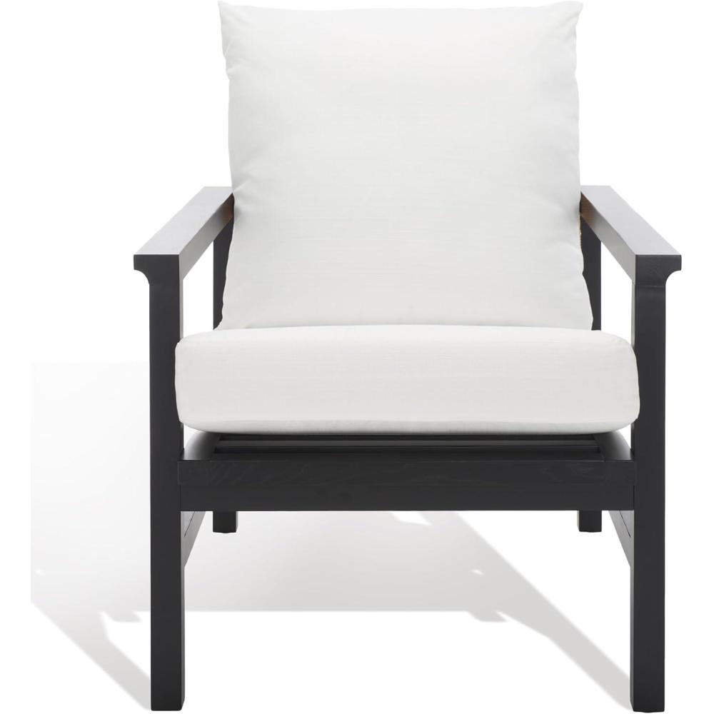 image:imageSAFAVIEH Couture Collection Emmalee WalnutNatural Cord Back Accent ChairBlackNatural