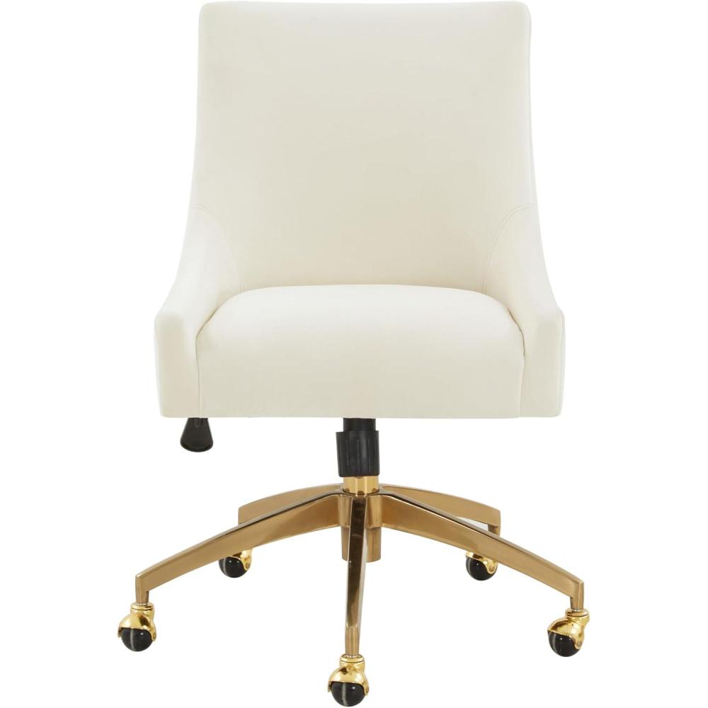 image:imageSAFAVIEH Couture Collection Jakob Ivory BoucleGold Adjustable Swivel Home Office Desk ChairCremeGold