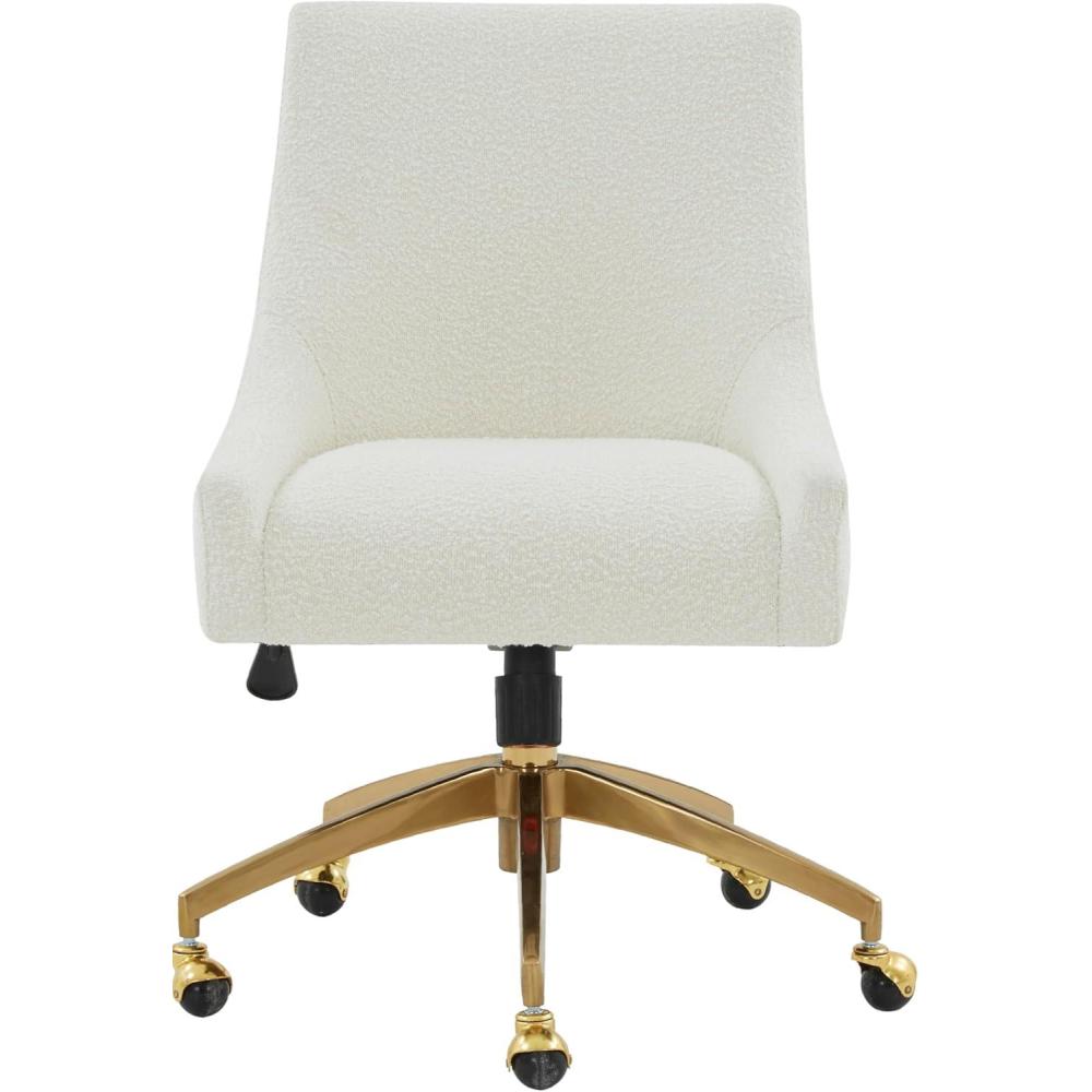 image:imageSAFAVIEH Couture Collection Jakob Ivory BoucleGold Adjustable Swivel Home Office Desk ChairIvoryGold