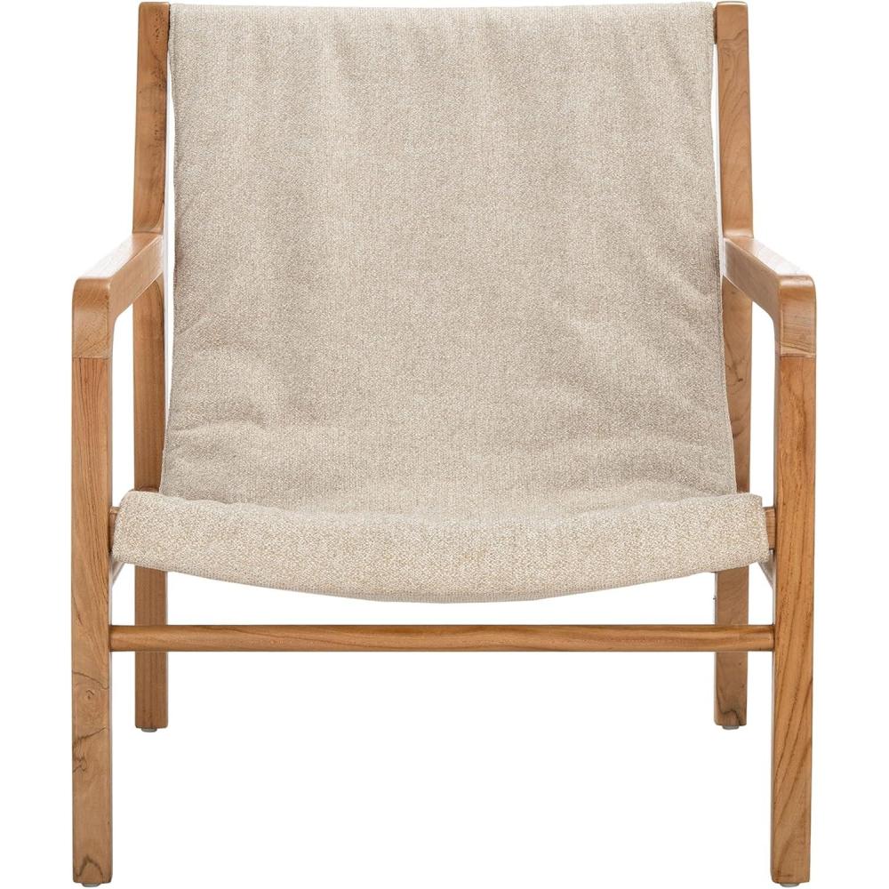 image:imageSAFAVIEH Couture Collection Osmond Coastal Sand LinenNatural Sling Chair Fully Assembled