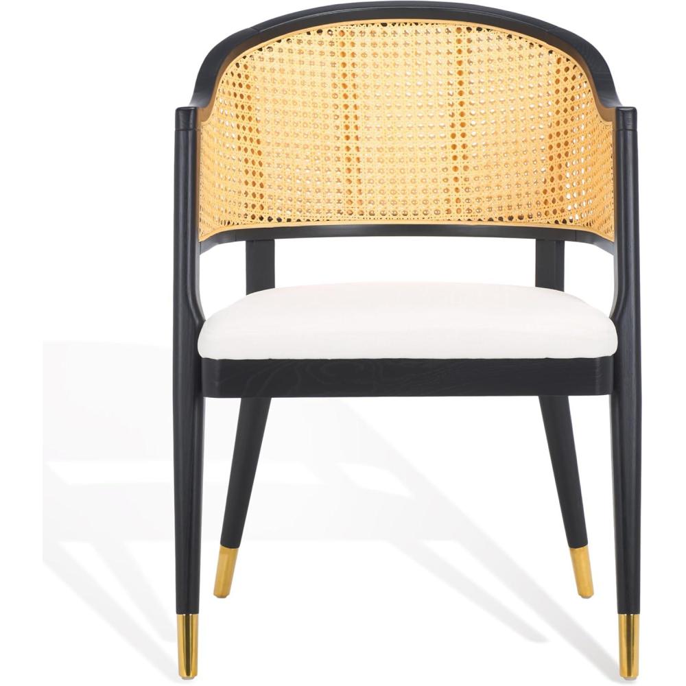 image:imageSAFAVIEH Couture Collection Rogue WalnutNatural Rattan Dining Chair Fully AssembledBlack Natural
