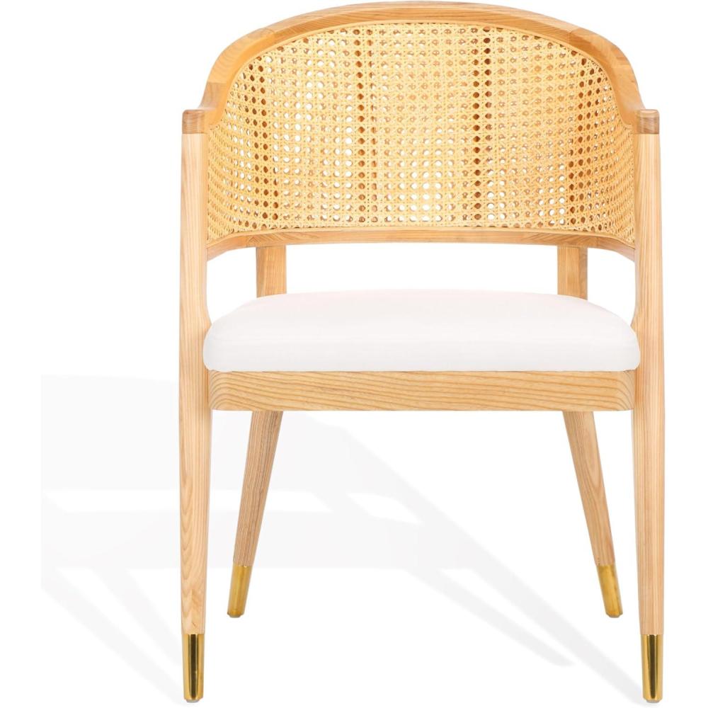 image:imageSAFAVIEH Couture Collection Rogue WalnutNatural Rattan Dining Chair Fully AssembledNatural