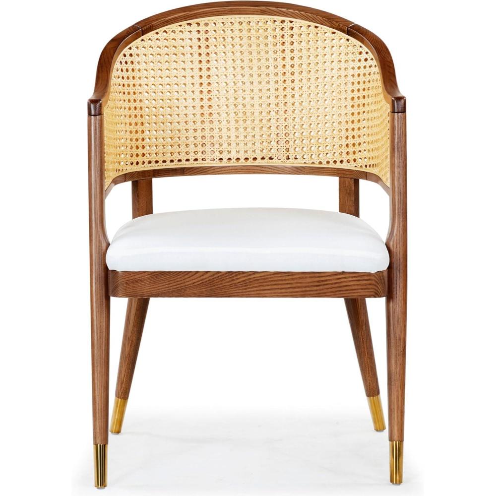 image:imageSAFAVIEH Couture Collection Rogue WalnutNatural Rattan Dining Chair Fully AssembledWalnutNatural