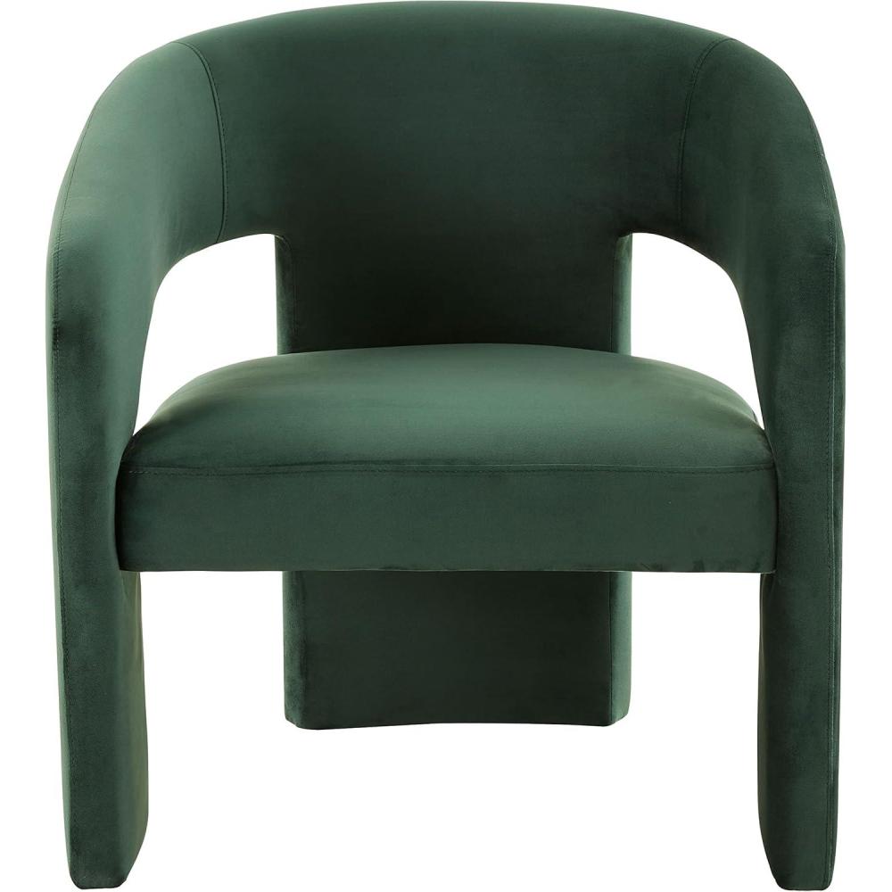 image:imageSAFAVIEH Couture Collection Roseanna Modern Forest Green Velvet Accent Chair Fully AssembledForest Green