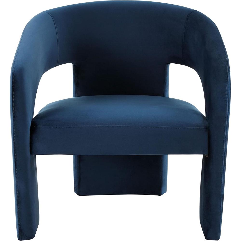 image:imageSAFAVIEH Couture Collection Roseanna Modern Forest Green Velvet Accent Chair Fully AssembledNavy