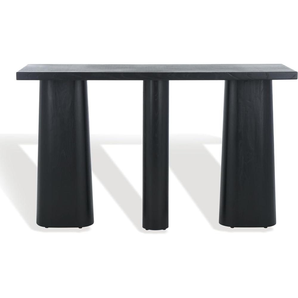 image:imageSAFAVIEH Couture Collection Ryllae Natural Solid Wood Console TableBlack