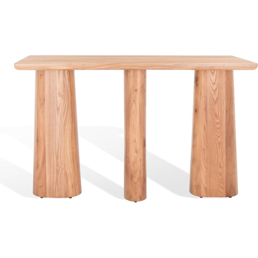 image:imageSAFAVIEH Couture Collection Ryllae Natural Solid Wood Console TableNatural