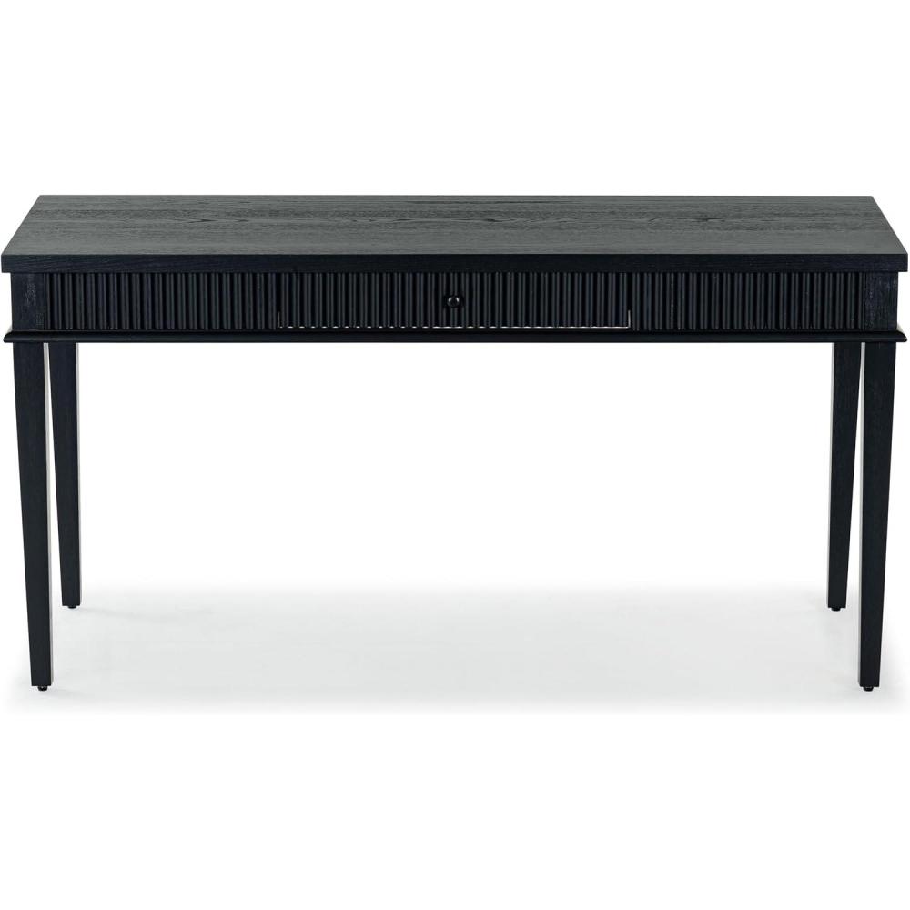 image:imageSAFAVIEH Couture Collection Shelbie Black 1Drawer Reeded Computer Table Office Writing DeskBlackBlack
