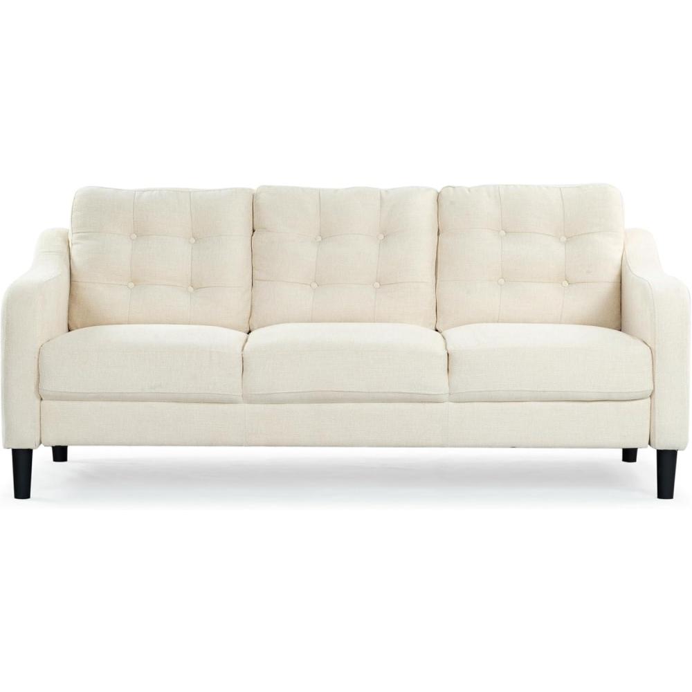 image:imageSAFAVIEH Couture Furniture Collection Nathaniel Cream Tufted 3Seater SofaCream