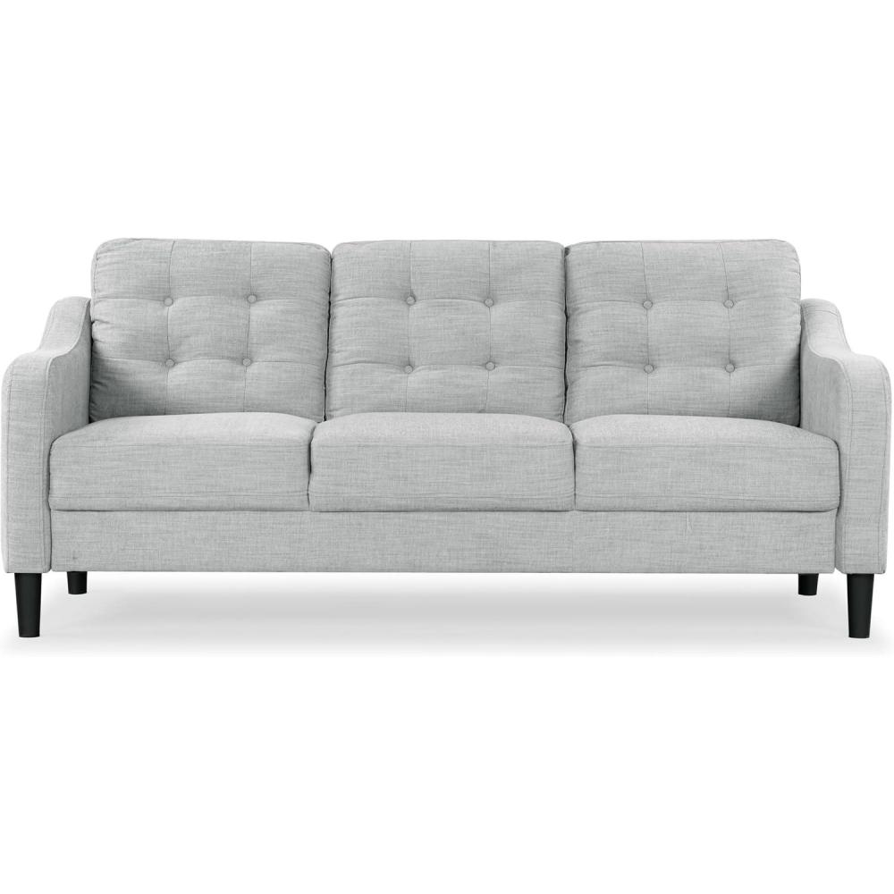 image:imageSAFAVIEH Couture Furniture Collection Nathaniel Cream Tufted 3Seater SofaLight Grey