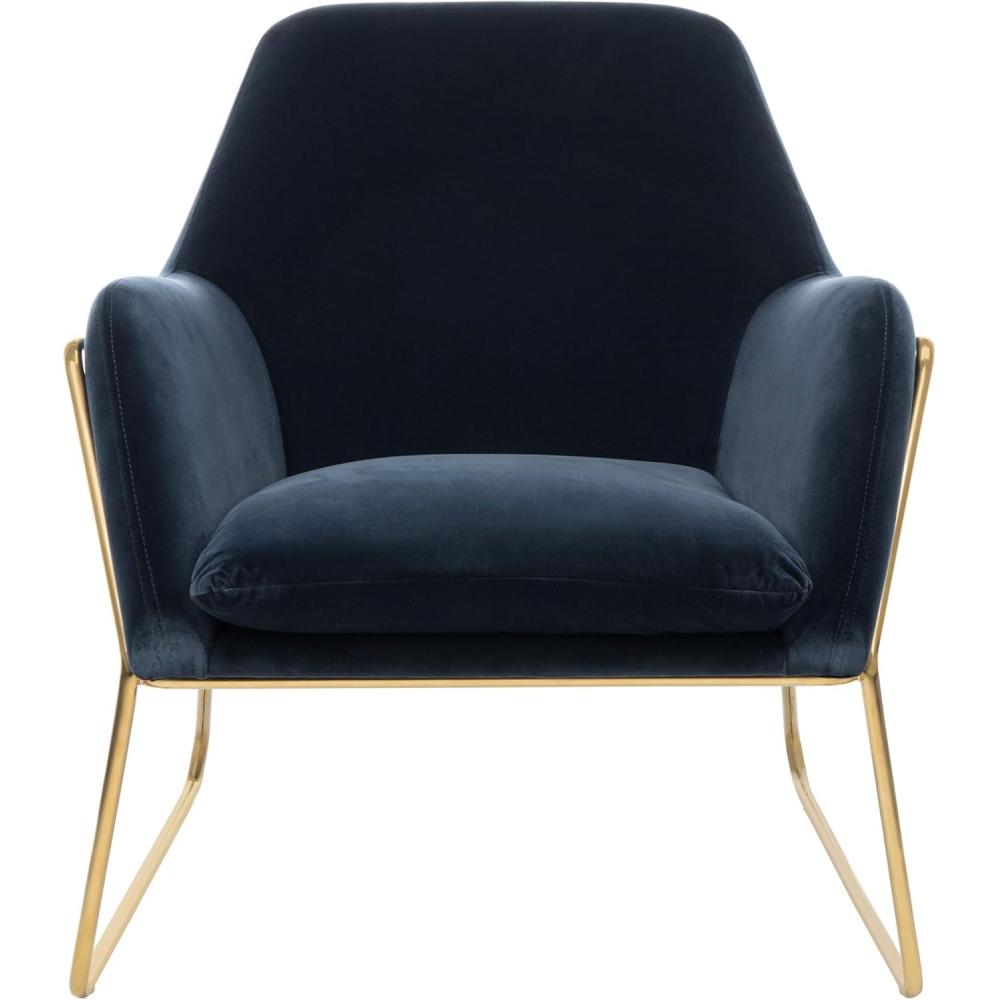 image:imageSafavieh Couture Home Misty Glam Navy Blue Velvet Accent ChairNavyGold