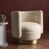 SAFAVIEH Couture Brynlee Swivel Accent Chair(Ivory / Gold)
