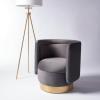 SAFAVIEH Couture Brynlee Swivel Accent Chair(Slate / Gold)