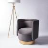 SAFAVIEH Couture Brynlee Swivel Accent Chair(Slate / Gold)