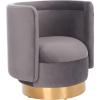 SAFAVIEH Couture Brynlee Swivel Accent Chair(Slate / Gold)