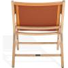 SAFAVIEH Couture Collection – Alanarose Tan & Natural Solid Teak Wood Accent Chair, Modern Sling Style, Leather Seat, Fully Assembled (SFV1903D)(Tan/Natural)