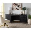 SAFAVIEH Couture Collection – Ariella Black Oak Wood 5-Drawer Desk, Modern Storage Writing Table with Iron Accents (SFV4223A)(Black)