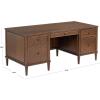 SAFAVIEH Couture Collection – Ariella Black Oak Wood 5-Drawer Desk, Modern Storage Writing Table with Iron Accents (SFV4223A)(Walnut)