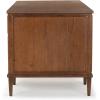 SAFAVIEH Couture Collection – Ariella Black Oak Wood 5-Drawer Desk, Modern Storage Writing Table with Iron Accents (SFV4223A)(Walnut)
