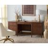 SAFAVIEH Couture Collection – Ariella Black Oak Wood 5-Drawer Desk, Modern Storage Writing Table with Iron Accents (SFV4223A)(Walnut)