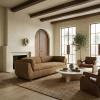 SAFAVIEH Couture Collection – Beccaletta Light Brown Performance Fabric Sofa, Fully Assembled Modern Upholstered Sofa with Wood Base (SFV2410A)(Light Brown)