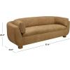 SAFAVIEH Couture Collection – Beccaletta Light Brown Performance Fabric Sofa, Fully Assembled Modern Upholstered Sofa with Wood Base (SFV2410A)(Light Brown)