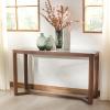 SAFAVIEH Couture Collection – Bernardi Walnut & Brown Marble Top Console Table with Solid Wood Base, Modern Accent Entryway Table (SFV9745B)(Walnut/Brown)