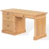 SAFAVIEH Couture Collection – Francesco Walnut Wood 4-Drawer Desk with Brass Accents, Modern Writing Table with Storage (SFV4239A)(Natural/Black)