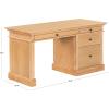 SAFAVIEH Couture Collection – Francesco Walnut Wood 4-Drawer Desk with Brass Accents, Modern Writing Table with Storage (SFV4239A)(Natural/Black)