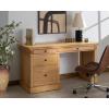 SAFAVIEH Couture Collection – Francesco Walnut Wood 4-Drawer Desk with Brass Accents, Modern Writing Table with Storage (SFV4239A)(Natural/Black)