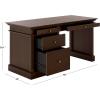 SAFAVIEH Couture Collection – Francesco Walnut Wood 4-Drawer Desk with Brass Accents, Modern Writing Table with Storage (SFV4239A)(Walnut/Brass)