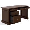 SAFAVIEH Couture Collection – Francesco Walnut Wood 4-Drawer Desk with Brass Accents, Modern Writing Table with Storage (SFV4239A)(Walnut/Brass)