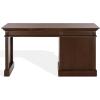 SAFAVIEH Couture Collection – Francesco Walnut Wood 4-Drawer Desk with Brass Accents, Modern Writing Table with Storage (SFV4239A)(Walnut/Brass)