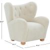 SAFAVIEH Couture Collection – Galloway Taupe Chenille Wingback Accent Chair, Upholstered Lounge Seating (SFV5139E)(Beige/Natural)