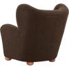 SAFAVIEH Couture Collection – Galloway Taupe Chenille Wingback Accent Chair, Upholstered Lounge Seating (SFV5139E)(Dark Brown/Natural)