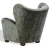 SAFAVIEH Couture Collection – Galloway Taupe Chenille Wingback Accent Chair, Upholstered Lounge Seating (SFV5139E)(Dark Green/Walnut)