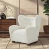 SAFAVIEH Couture Collection – Galloway Taupe Chenille Wingback Accent Chair, Upholstered Lounge Seating (SFV5139E)(Taupe/Walnut)