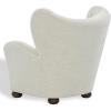 SAFAVIEH Couture Collection – Galloway Taupe Chenille Wingback Accent Chair, Upholstered Lounge Seating (SFV5139E)(Taupe/Walnut)
