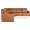 SAFAVIEH Couture Collection – Gretel Brown Top Grain Leather L-Shaped Sectional, Fully Assembled Corner Sofa with Wood Accents (SFV2414A)(Brown)