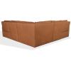 SAFAVIEH Couture Collection – Gretel Brown Top Grain Leather L-Shaped Sectional, Fully Assembled Corner Sofa with Wood Accents (SFV2414A)(Brown)