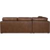 SAFAVIEH Couture Collection – Gustav Dark Brown Top Grain Leather Corner Sectional, Fully Assembled L-Shaped Sofa with Wood Legs (SFV2413A)(Dark Brown)