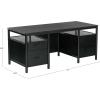 SAFAVIEH Couture Collection – Jaylessa Natural & Black Wood 4-Drawer Desk, Modern Storage Writing Table with Metal Accents (SFV4230A)(Black)